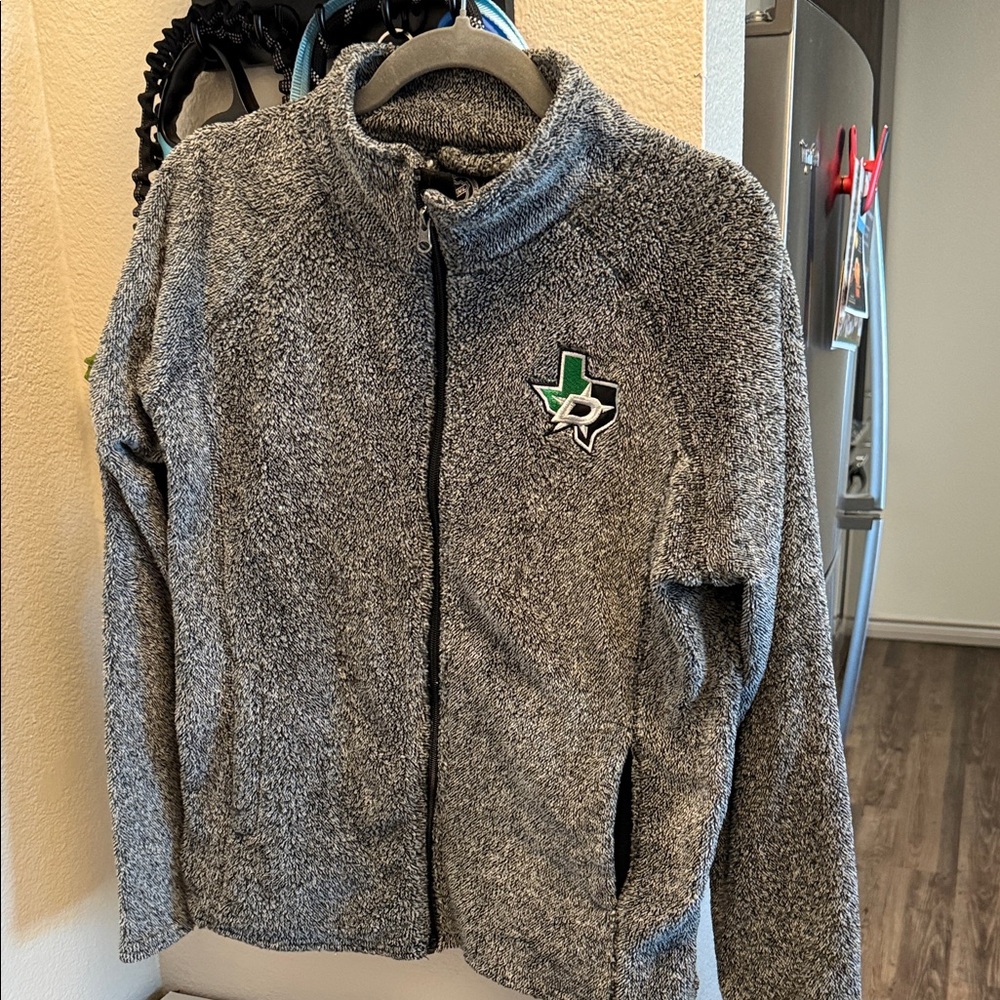 NHL Gray Fleece Jacket with Green Logo